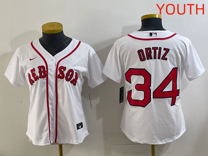 Youth 2025 Boston Red Sox #34 Ortiz White Game Nike MLB Jersey style 1->youth mlb jersey->Youth Jersey